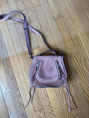 Rebecca Minkoff Pink Leather Crossbody Bag with Whipstitch Detail